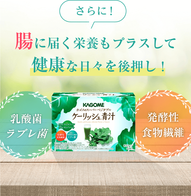 さらに！腸に届く栄養素もプラスして健康な日々を後押し！